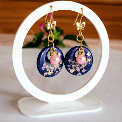 Boucles d'oreilles  Frissons bleu